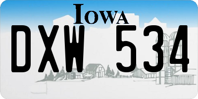 IA license plate DXW534