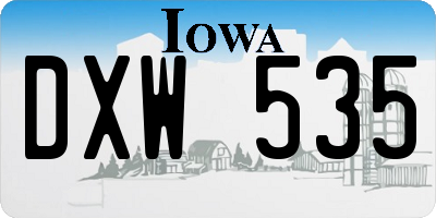 IA license plate DXW535