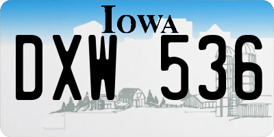 IA license plate DXW536