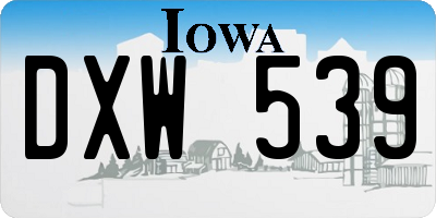 IA license plate DXW539