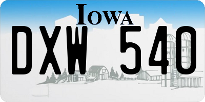 IA license plate DXW540