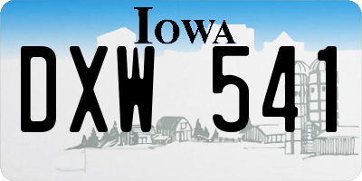 IA license plate DXW541