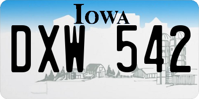 IA license plate DXW542