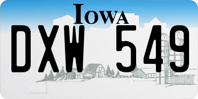 IA license plate DXW549