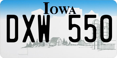 IA license plate DXW550