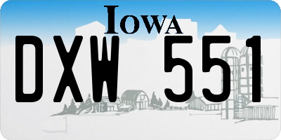 IA license plate DXW551