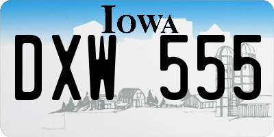 IA license plate DXW555
