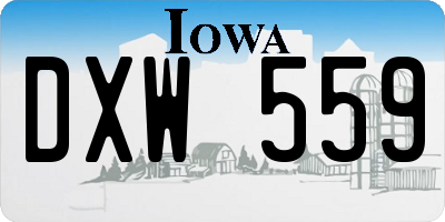 IA license plate DXW559