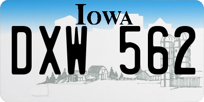 IA license plate DXW562