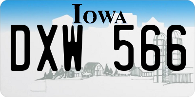 IA license plate DXW566