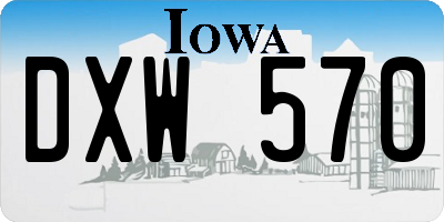 IA license plate DXW570
