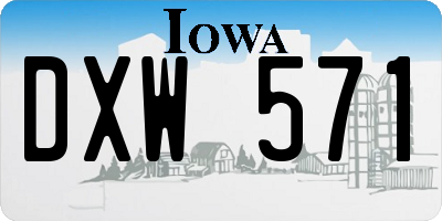 IA license plate DXW571
