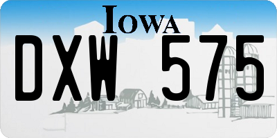 IA license plate DXW575