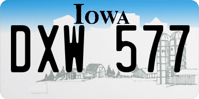 IA license plate DXW577