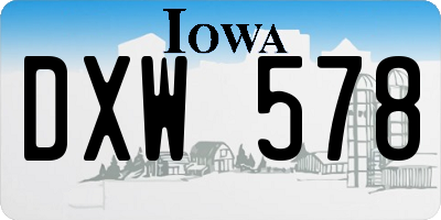 IA license plate DXW578