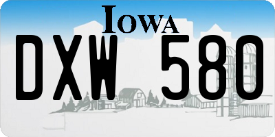 IA license plate DXW580
