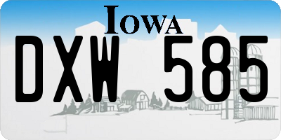 IA license plate DXW585
