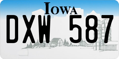 IA license plate DXW587