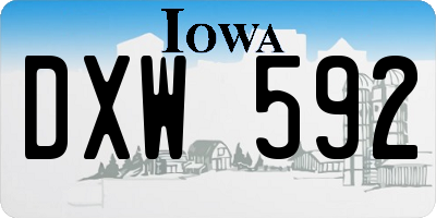 IA license plate DXW592