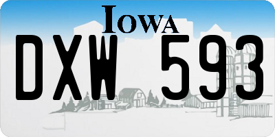 IA license plate DXW593