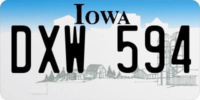 IA license plate DXW594