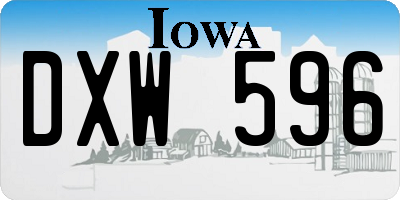 IA license plate DXW596