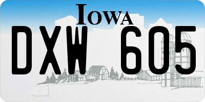 IA license plate DXW605