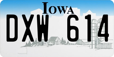 IA license plate DXW614