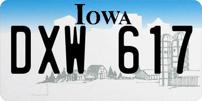 IA license plate DXW617
