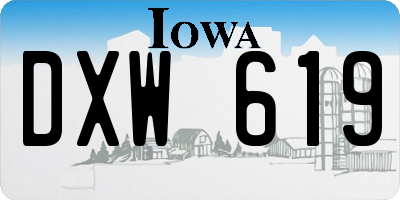 IA license plate DXW619