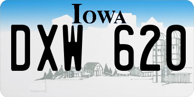 IA license plate DXW620