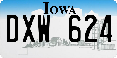 IA license plate DXW624