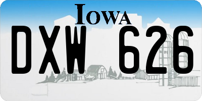 IA license plate DXW626