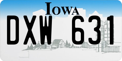 IA license plate DXW631