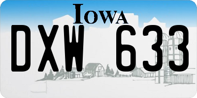 IA license plate DXW633