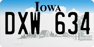 IA license plate DXW634
