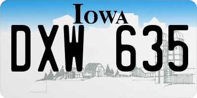 IA license plate DXW635