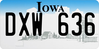 IA license plate DXW636