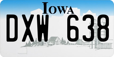IA license plate DXW638