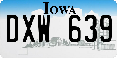 IA license plate DXW639
