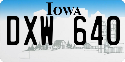 IA license plate DXW640