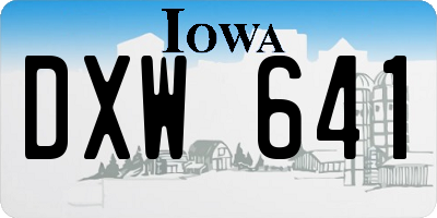 IA license plate DXW641