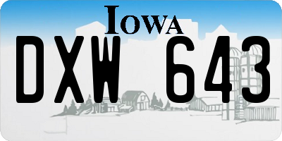 IA license plate DXW643