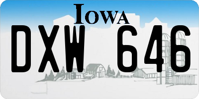 IA license plate DXW646