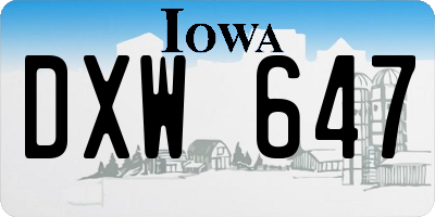 IA license plate DXW647