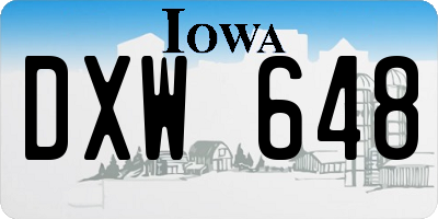 IA license plate DXW648