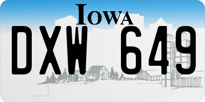 IA license plate DXW649
