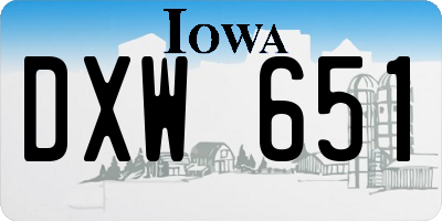 IA license plate DXW651