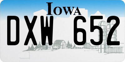 IA license plate DXW652
