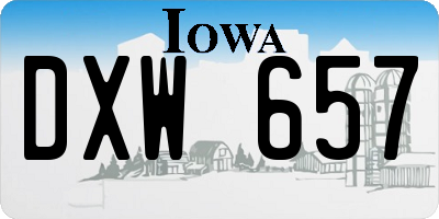 IA license plate DXW657